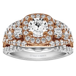 Round Diamond Infinity/Halo Semi Mount Engagement Ring